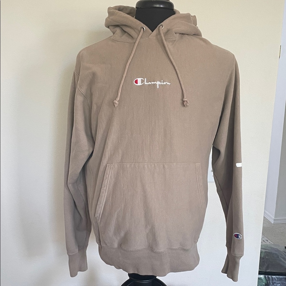 Champion Men's Beige Hoodie Size Medium